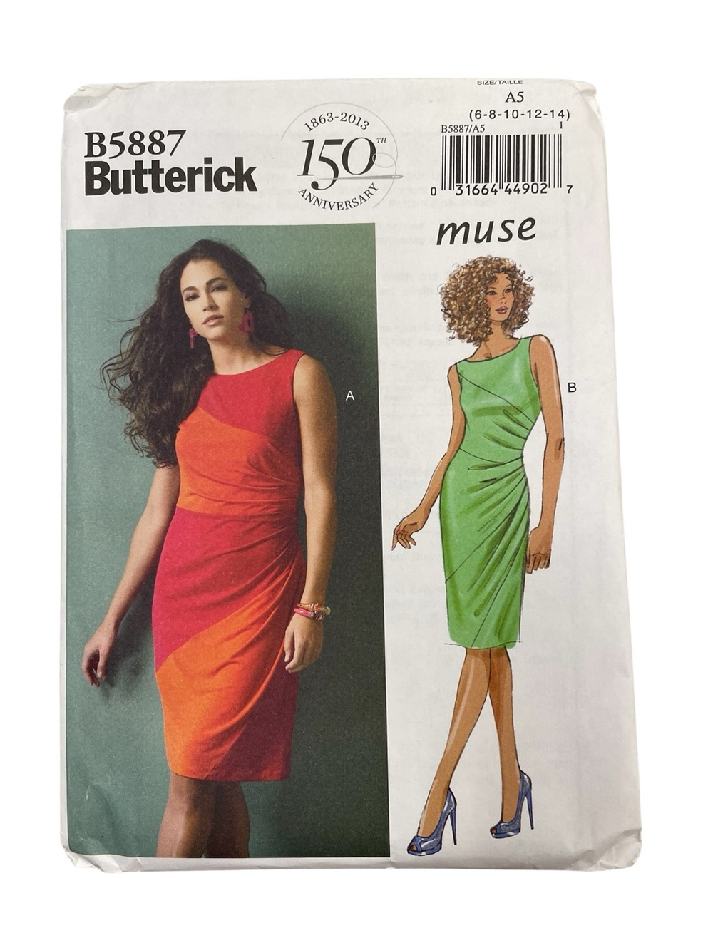 Butterick 5887 Misses MUSE Dress Sewing Pattern Sz 6-14 Ruched New
